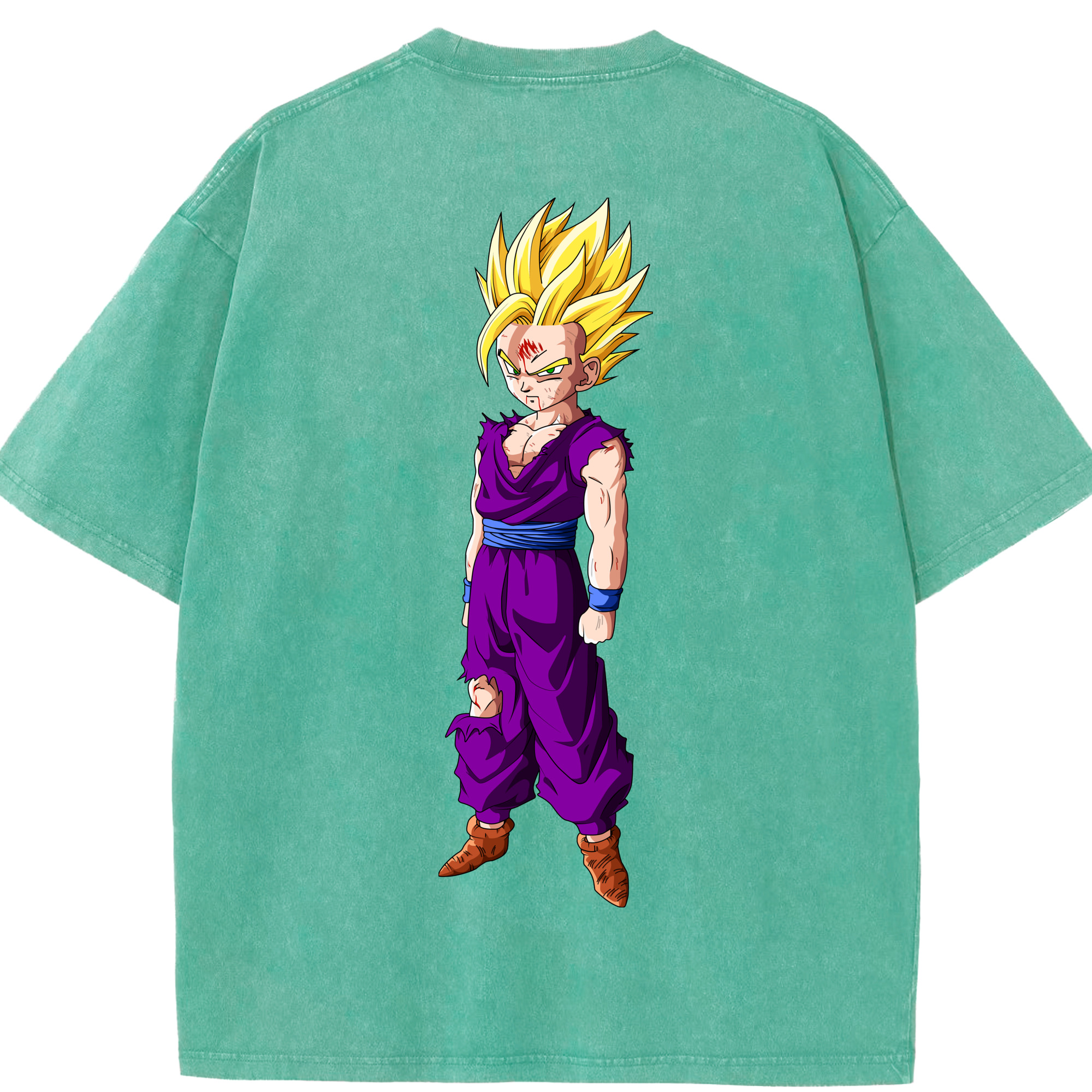 （画像用） ドラゴンボール 孫 悟飯（そんごはん）DRAGON BALL Son Gohan 綿100% ヴィンテージ風 半袖Tシャツ（背面プリント）